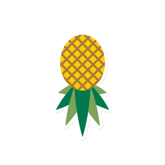 Upside-down pineapple die-cut fridge magnet, 6 inch