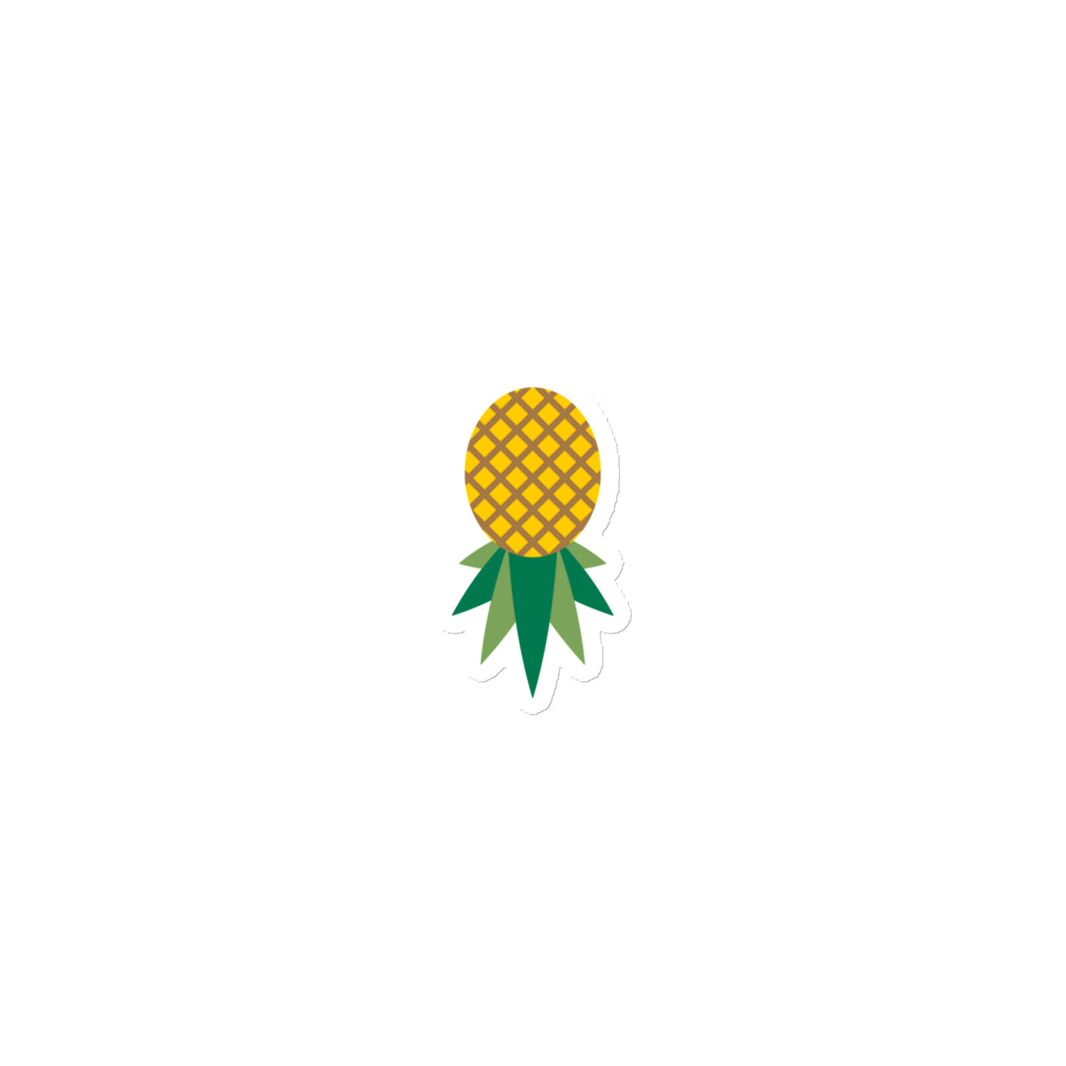 Upside-down pineapple die-cut fridge magnet, 3 inch