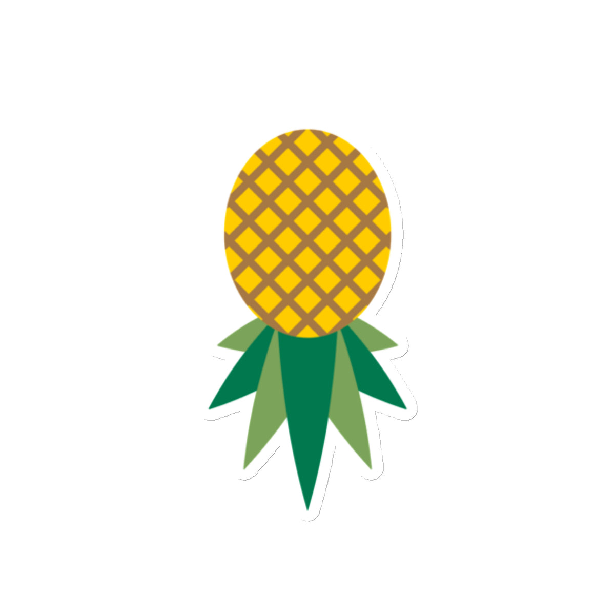 Upside-down pineapple die-cut fridge magnet, 6 inch